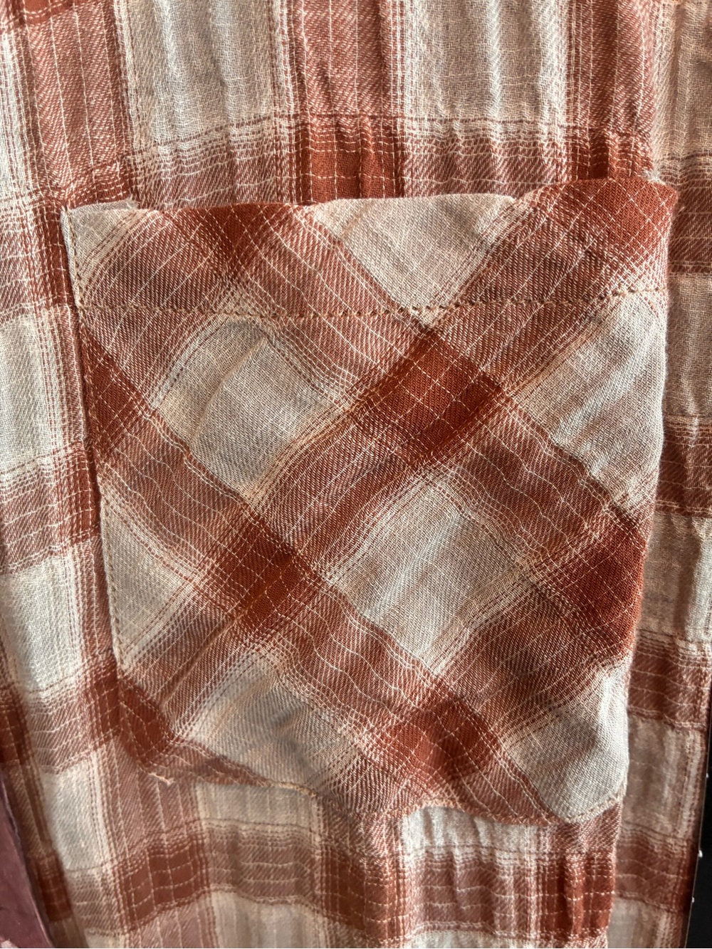 ODDY Sleeveless Plaid Maxi Dress in Dusty Rose & Cream - Picture 5 of 7